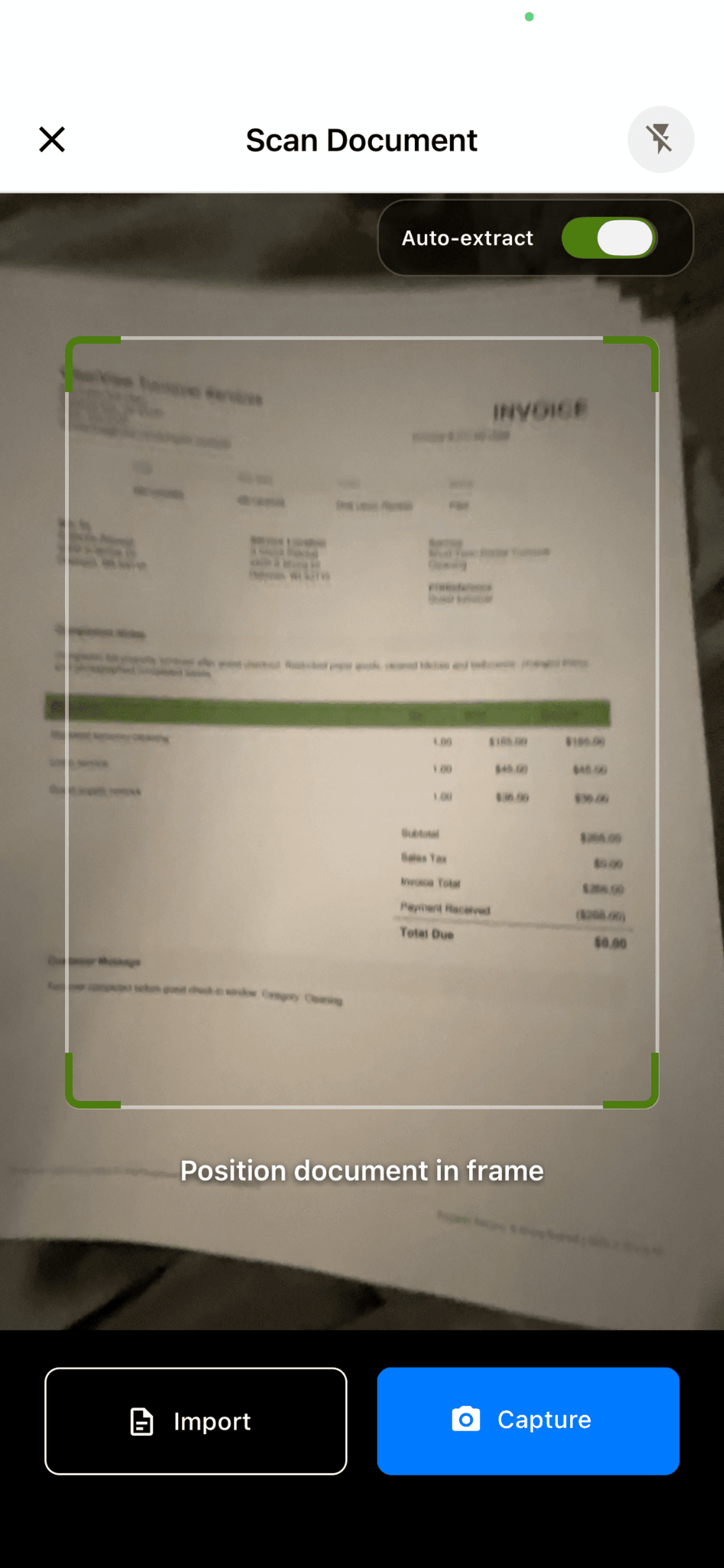 Scanning an invoice with the camera so the HeyProactive Agent can add it to the Home Graph
